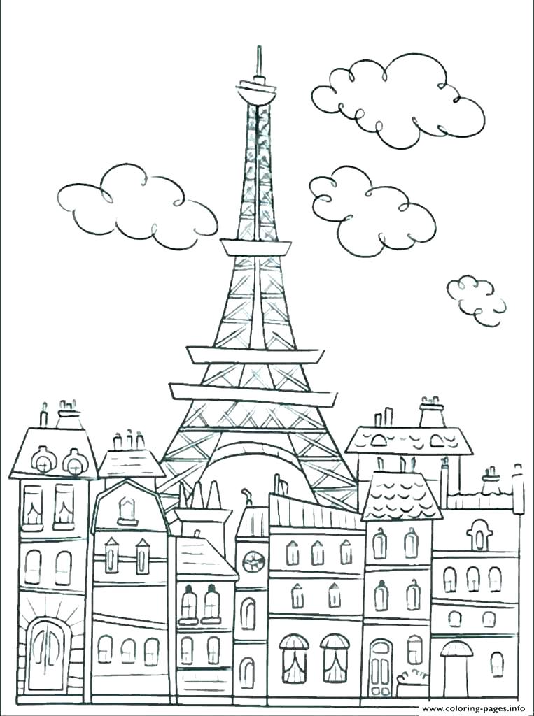 563 Simple Free Paris Coloring Pages with Animal character