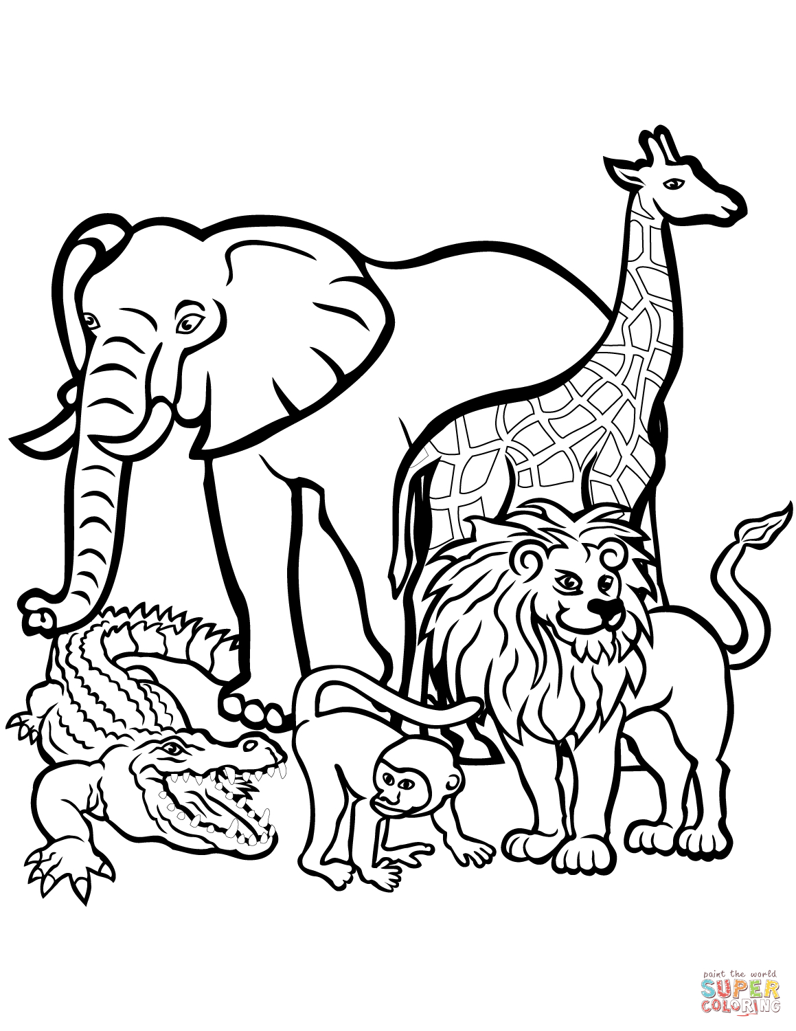 Zoo Animal Coloring Pages / Coloring Page Lion And Friends San Diego