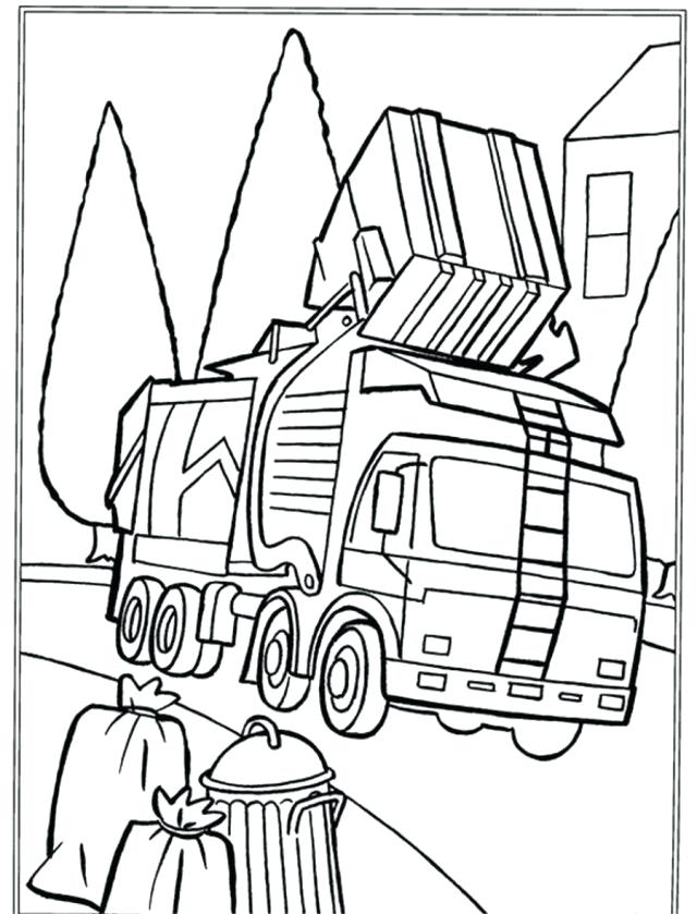 garbage truck coloring page printable