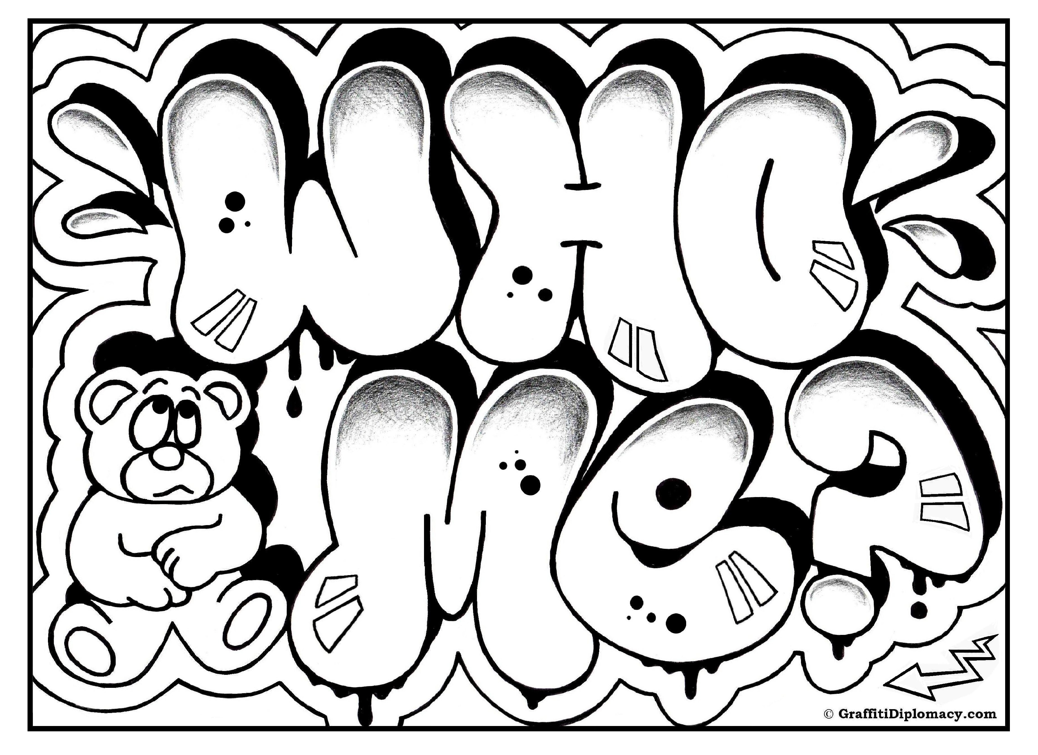 Graffiti Coloring Pages For Teenagers at GetDrawings Free download