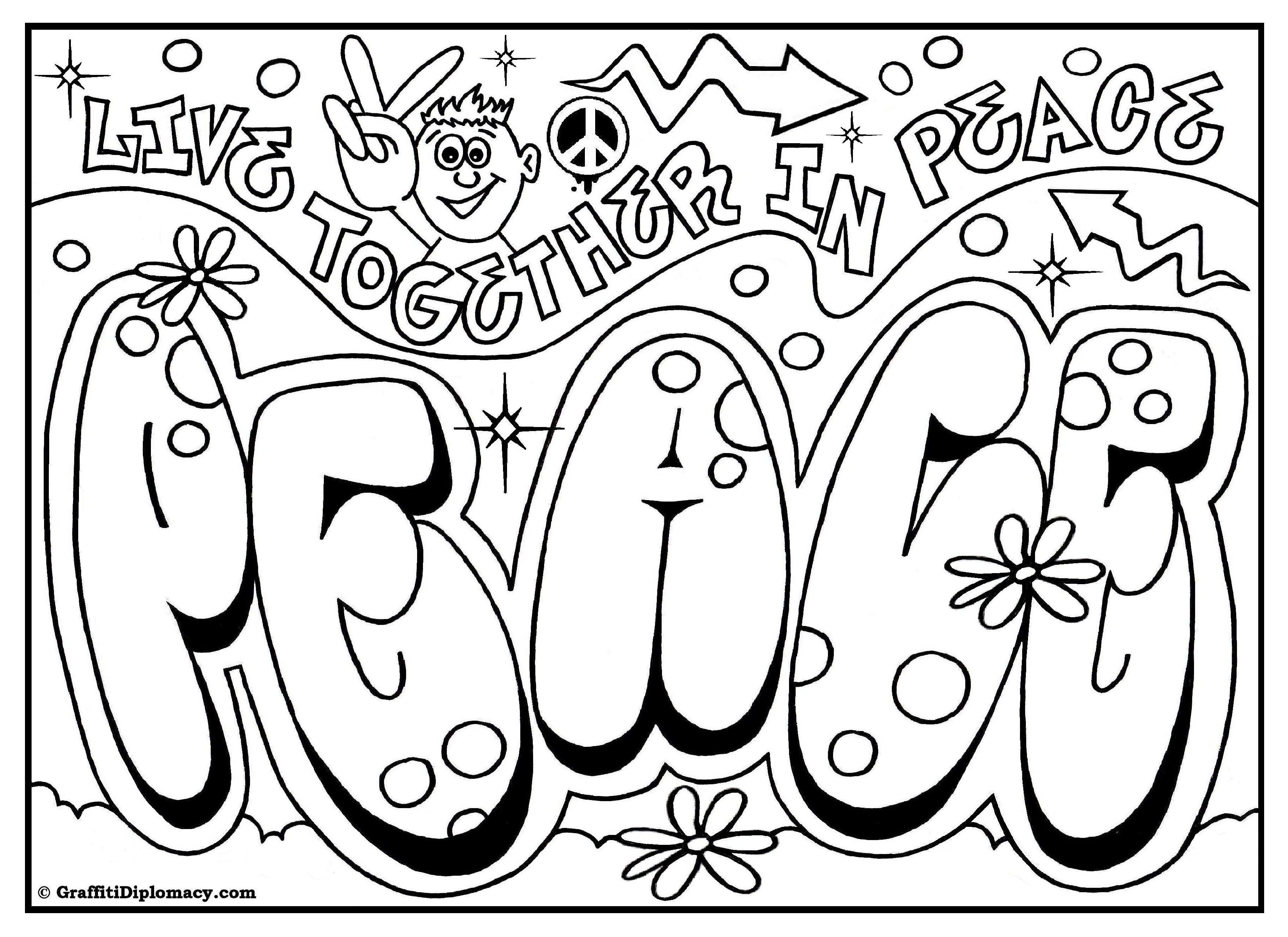 Graffiti Words Coloring Pages at GetDrawings Free download