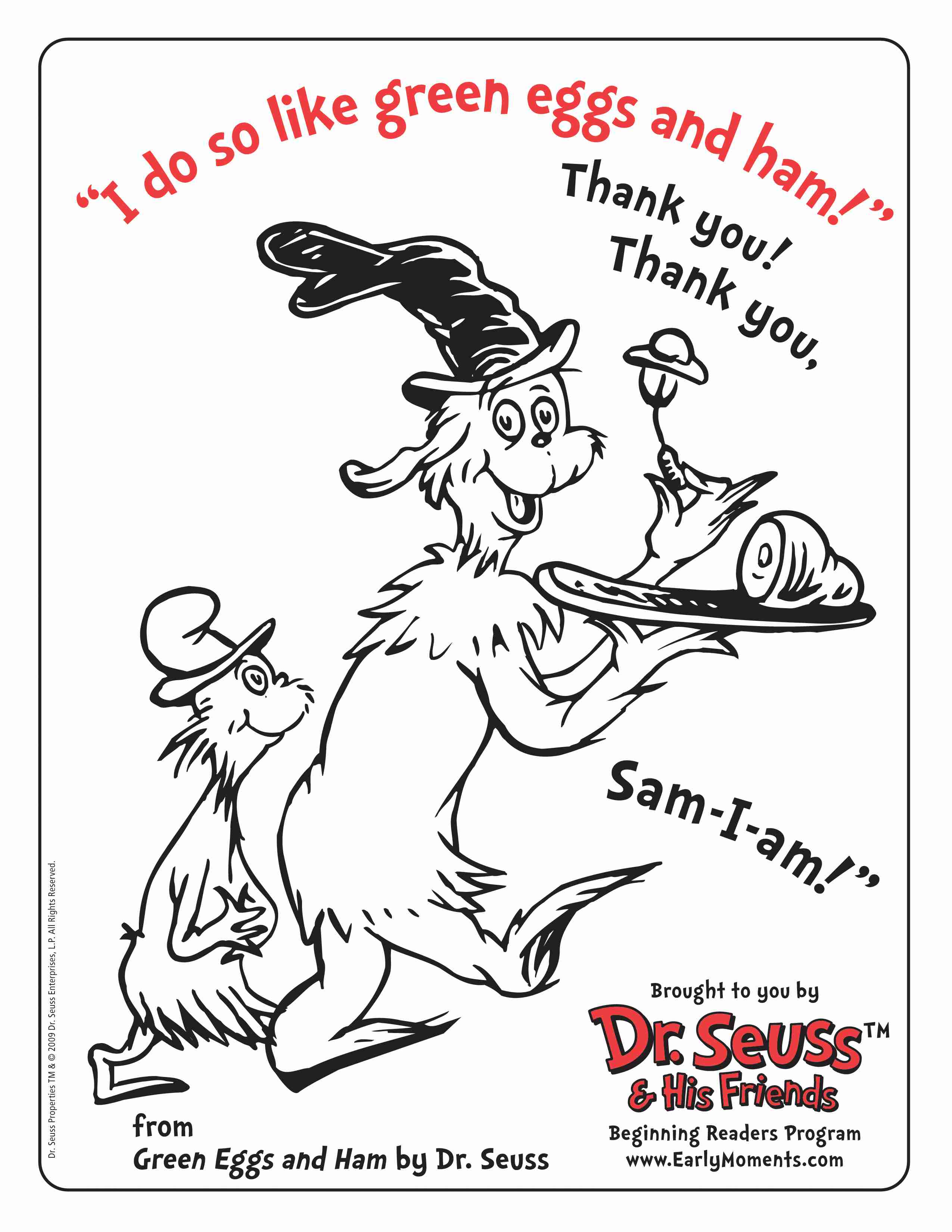 Green Eggs And Ham Coloring Pages at GetDrawings | Free download
