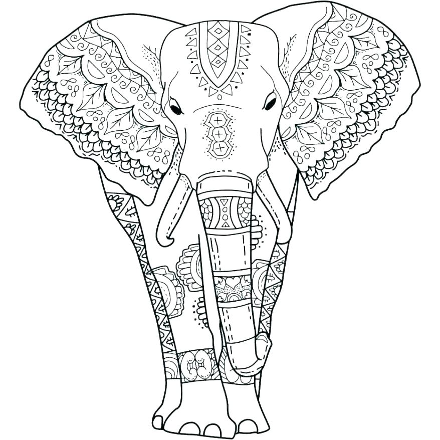Hard Elephant Coloring Pages at GetDrawings | Free download