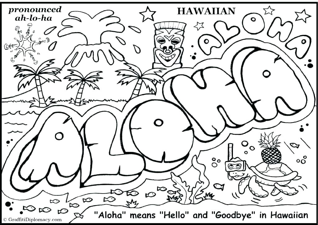 Hawaii Coloring Pages at GetDrawings | Free download