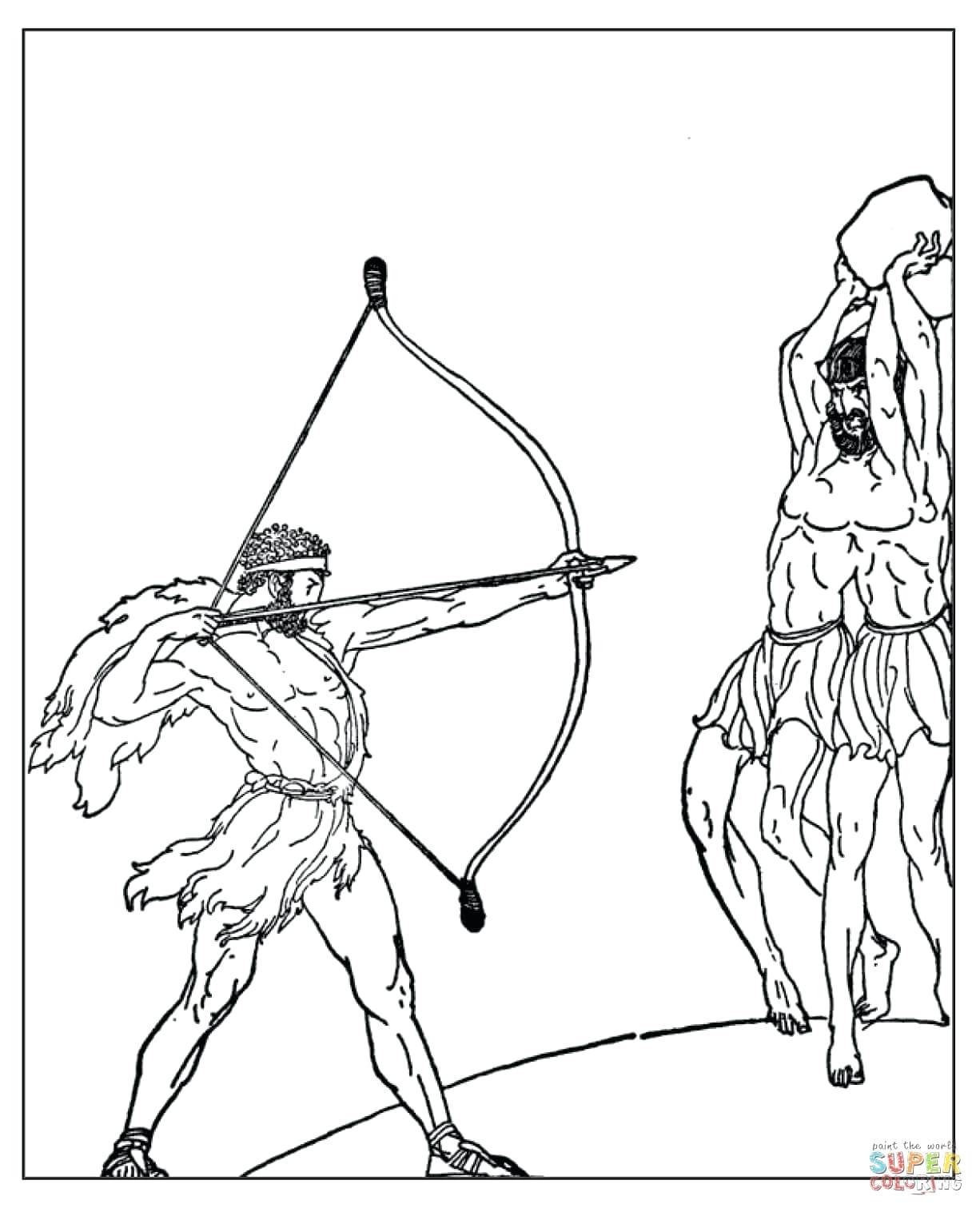 Мифы древней Греции раскраска Геракл