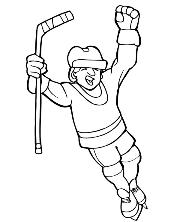 Hockey Player Coloring Page At Getdrawings 