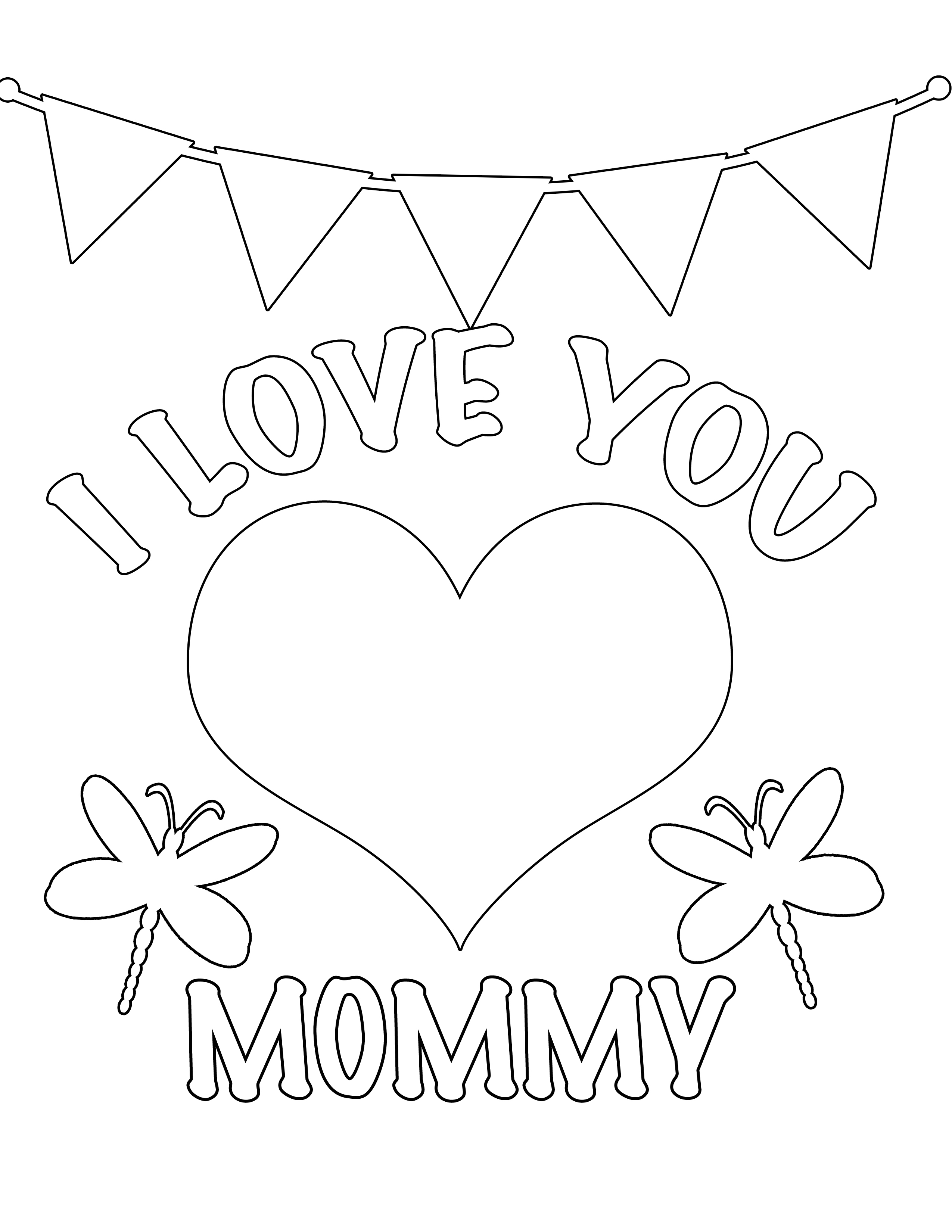 I love my mom coloring page