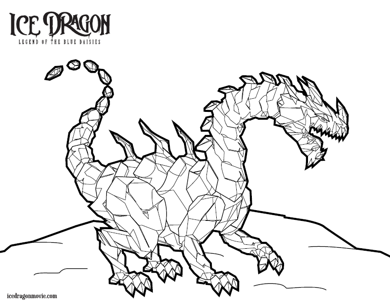 Cute Ice Dragon Coloring Pages.