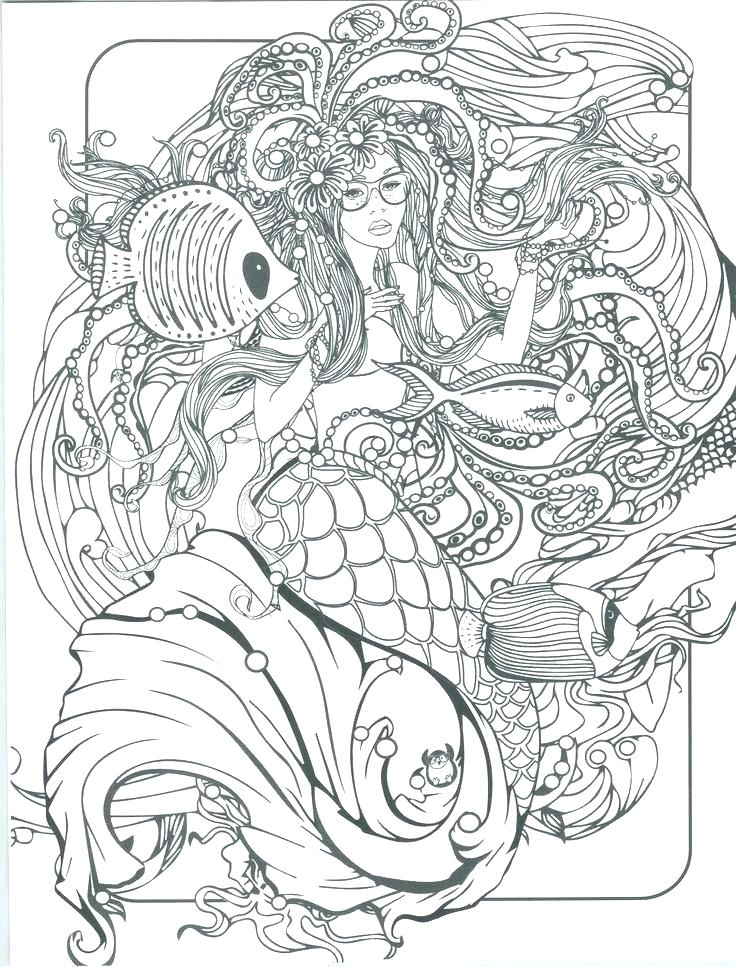 Intricate Mermaid Coloring Pages At Getdrawings Free Download 