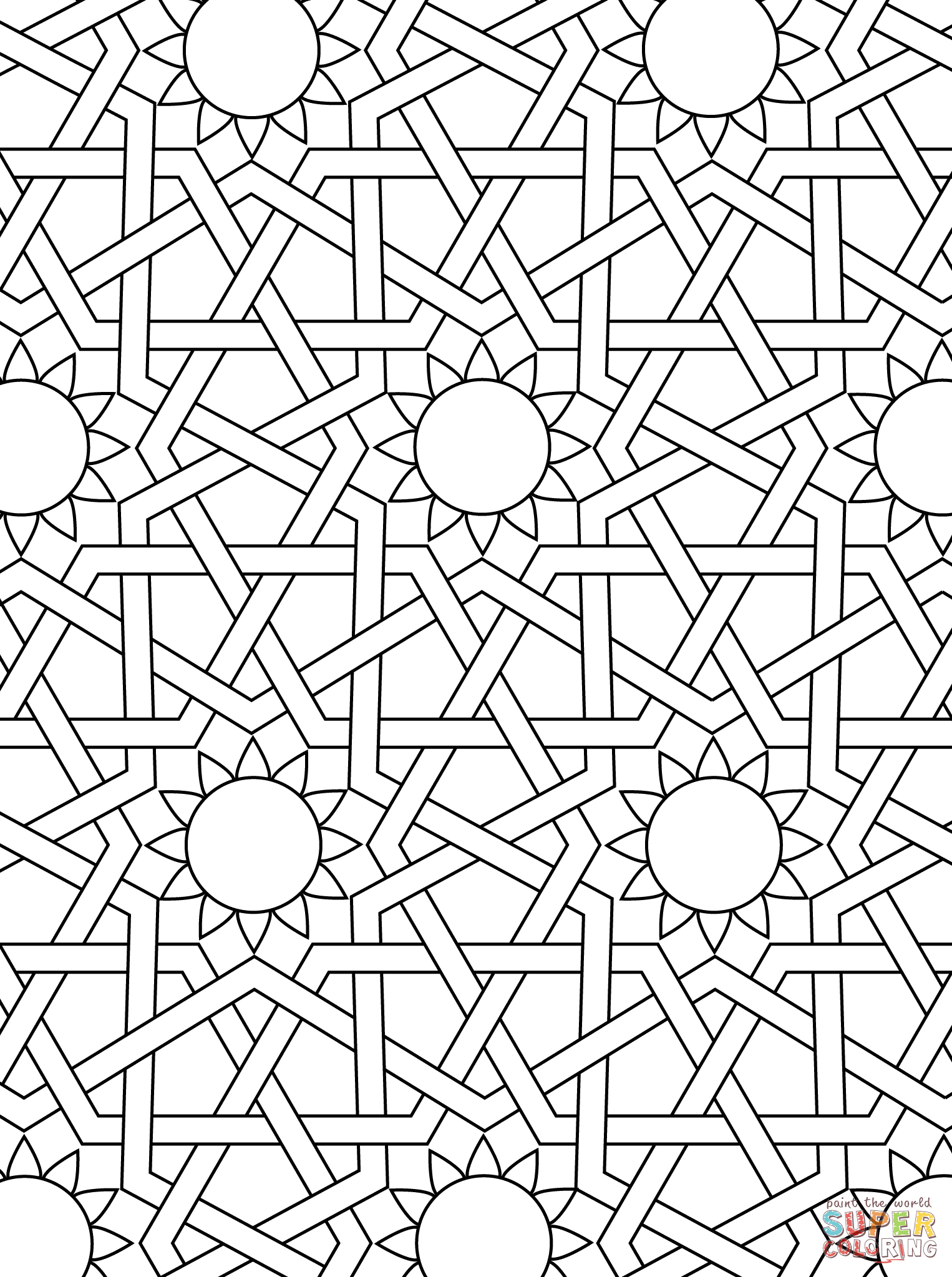 Islamic Geometric Patterns Coloring Pages At GetDrawings Free Download