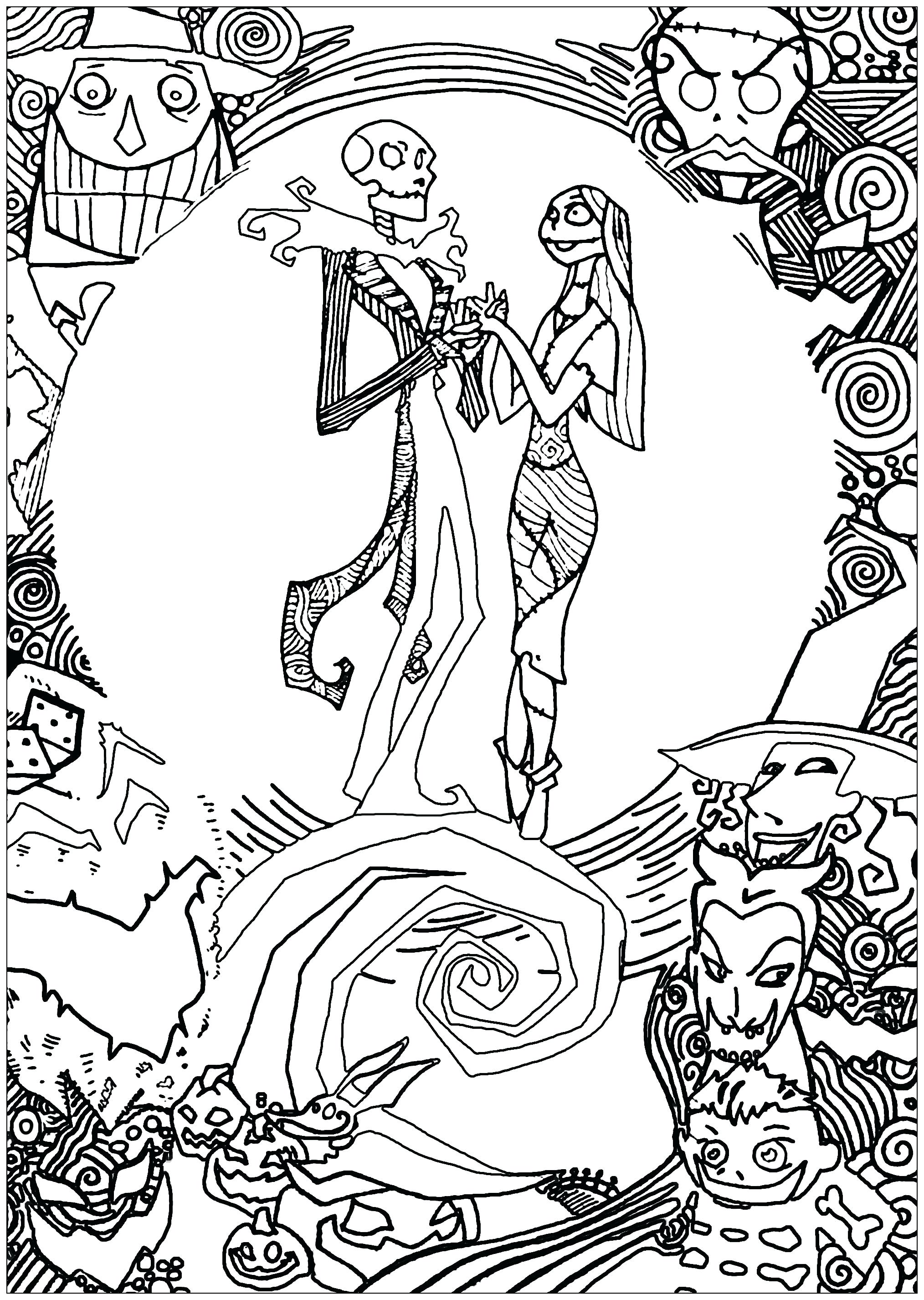 Jack And Sally Printable Coloring Pages at GetDrawings | Free download