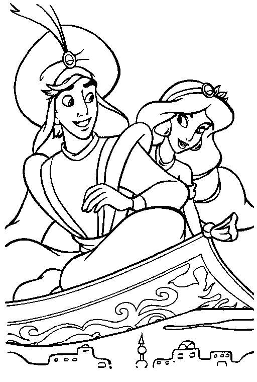 Jasmine And Aladdin Coloring Pages at GetDrawings | Free download