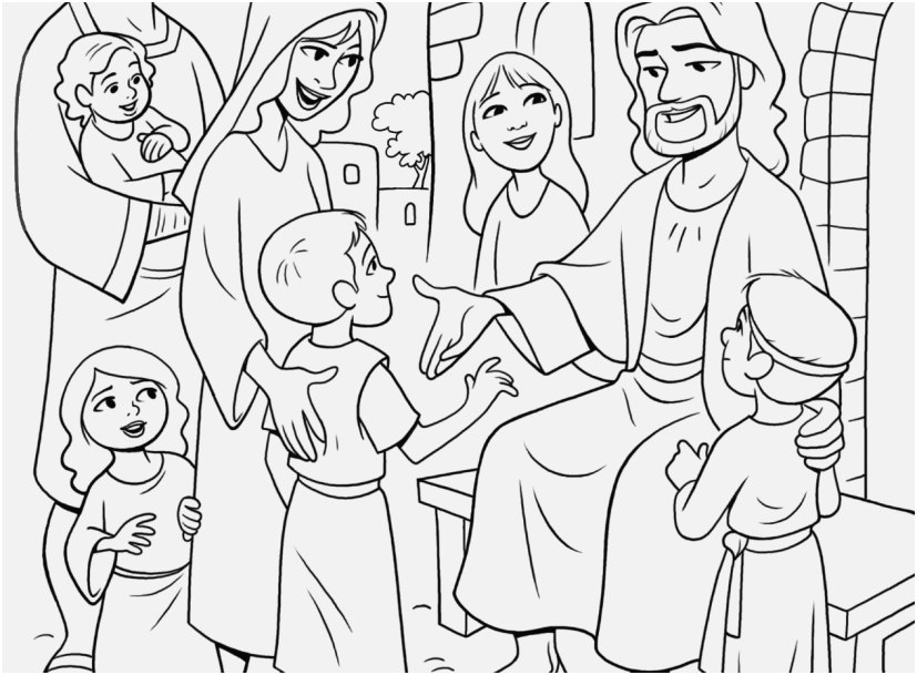 Jesus And The Children Coloring Page at GetDrawings | Free download