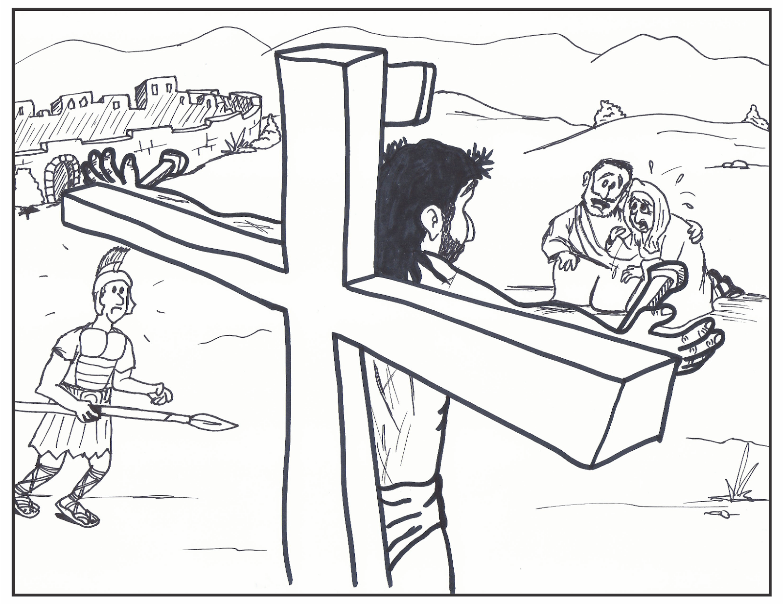 Jesus On The Cross Coloring Page at GetDrawings | Free download