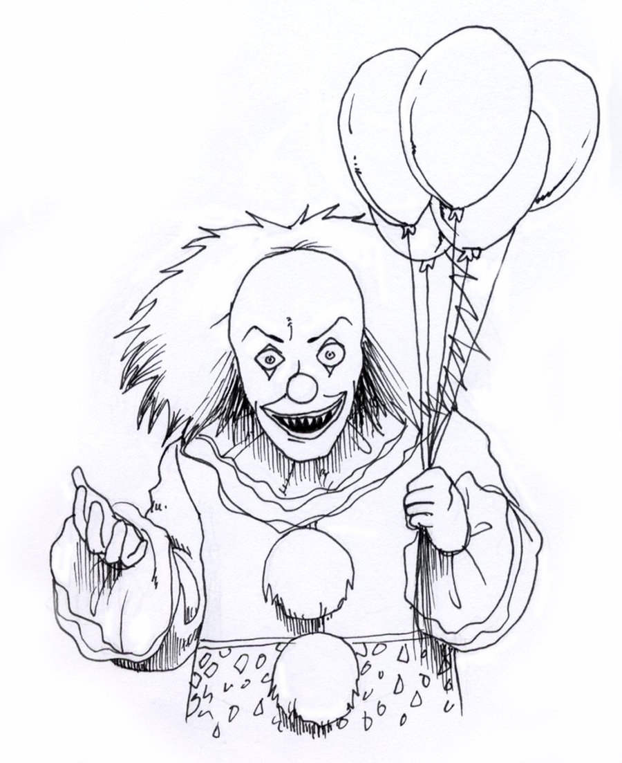 Killer Clown Coloring Pages At Getdrawings | Free Download