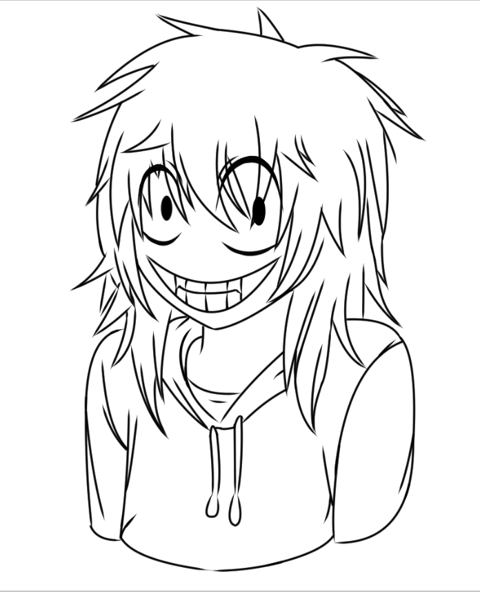 696x858 Jeff The Killer Lineartcoloring Page.