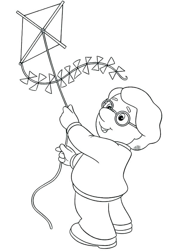 Kite Flying Coloring Pages at GetDrawings | Free download