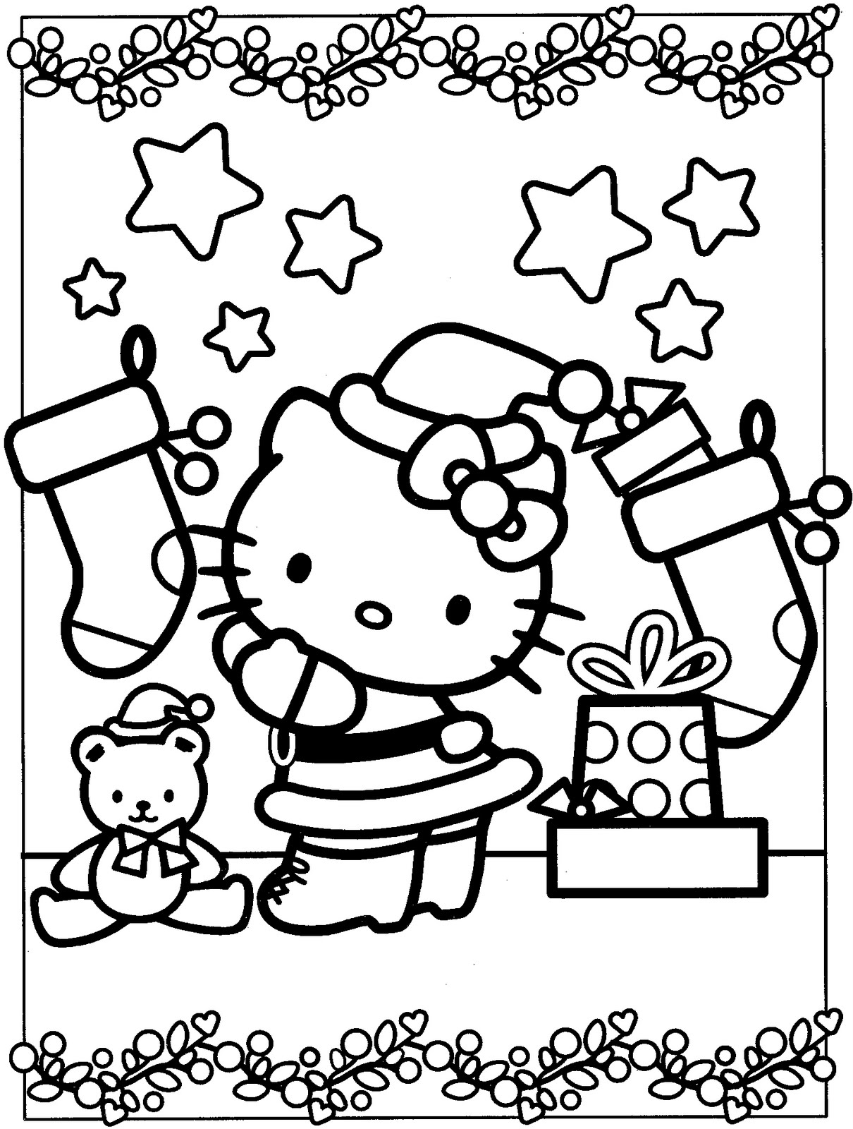 Kitty Cat Christmas Coloring Pages At Getdrawings Free Download