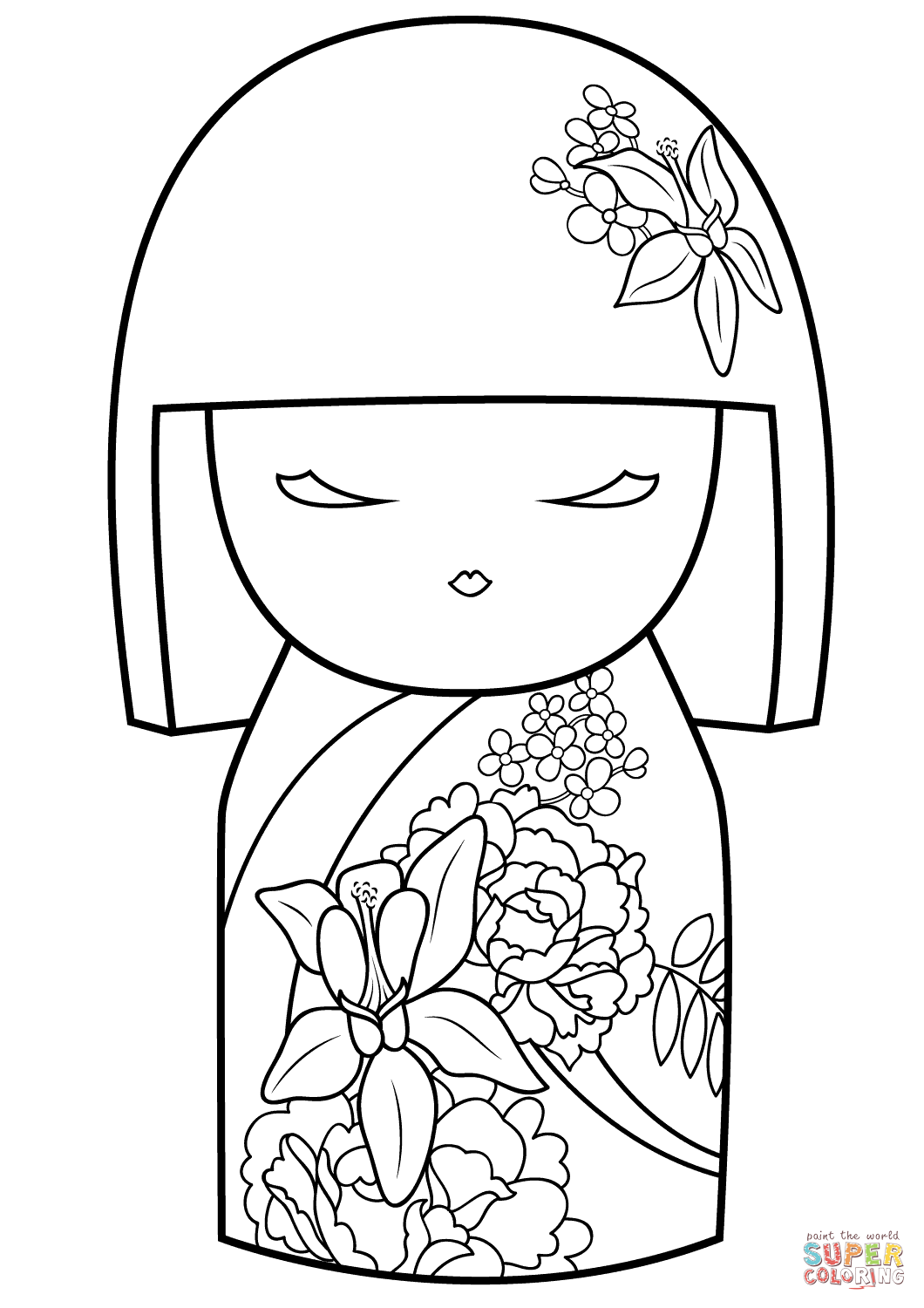 Kokeshi Dolls Coloring Pages At Getdrawings Free Download