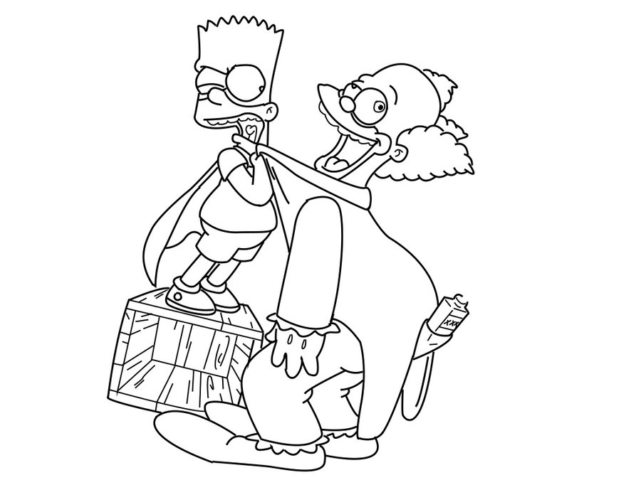 900x675 Clown Coloring Pages Krusty The Clown Coloring Pages Kids.