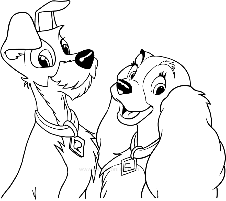 Lady And The Tramp Coloring Pages at GetDrawings | Free download