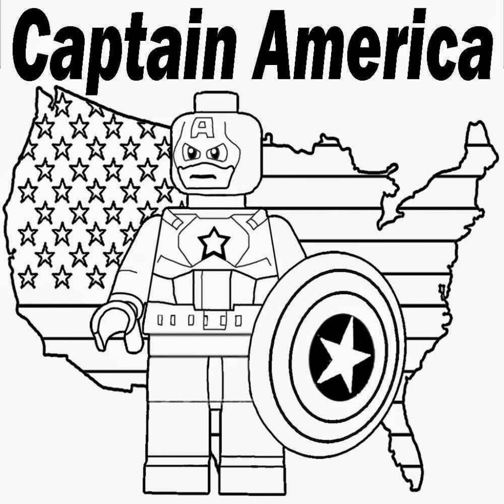 Раскраски лего Марвел Капитан Америка