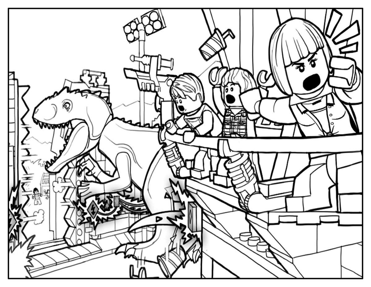Printable Lego Jurassic World Coloring Pages Xmhety