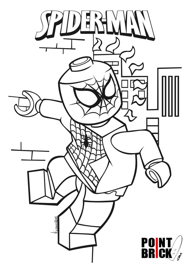 Lego Spiderman Coloring Pages at GetDrawings | Free download