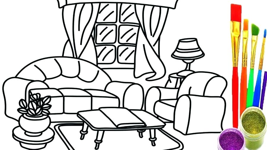 Living Room Coloring Pages For Kids