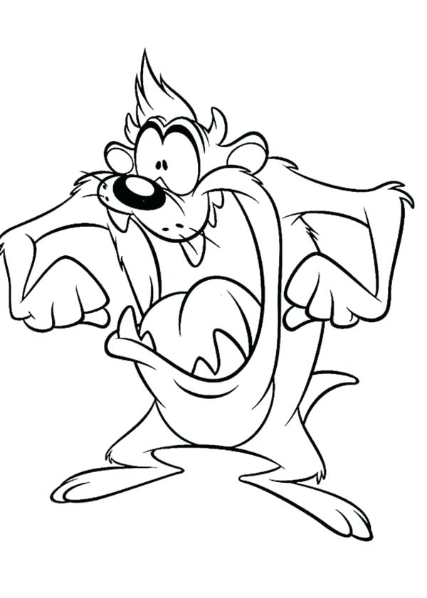 Looney Tunes Taz Coloring Pages At Getdrawings Free Download