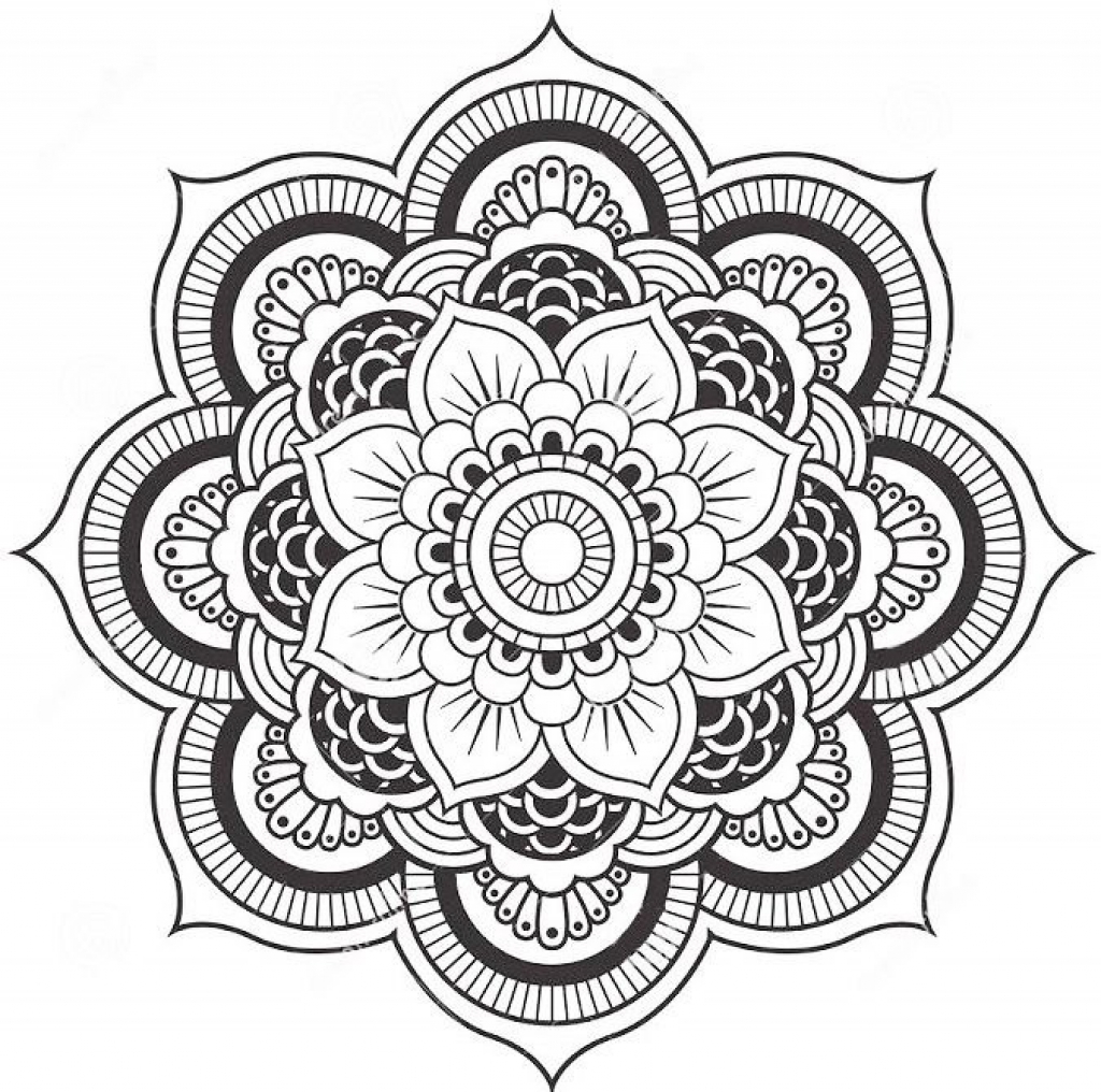 983 Simple Lotus Flower Mandala Coloring Pages with disney character