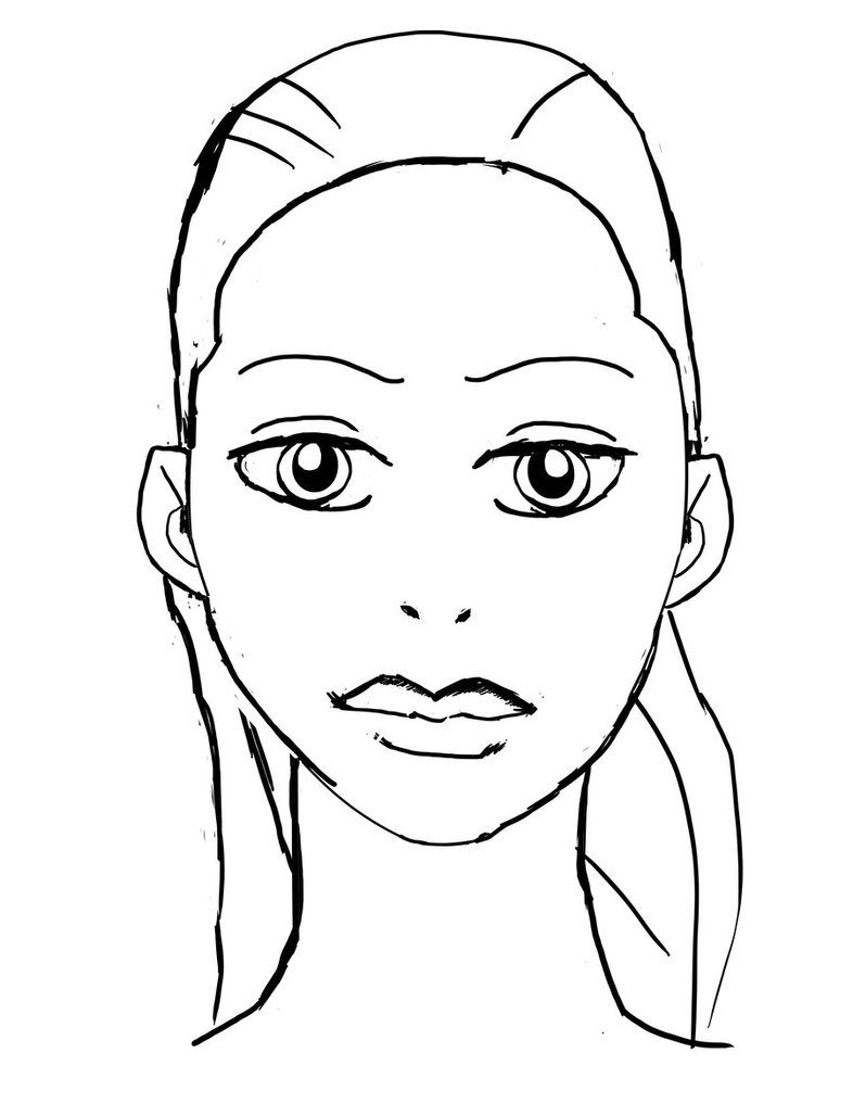 786x1017 Best S Of Blank Makeup Face Template With Eyes Closed At Coloring.