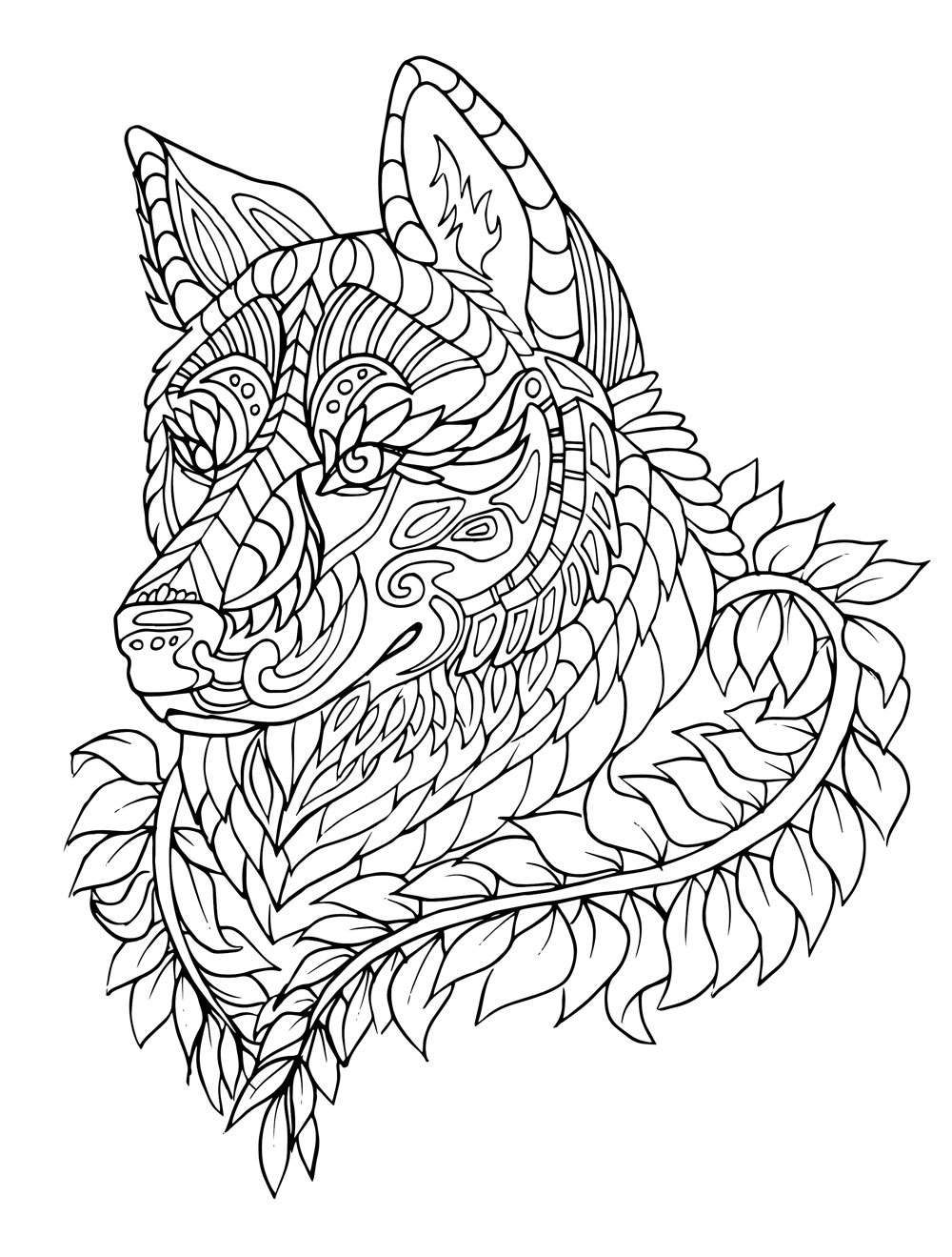 Mandala Wolf Coloring Pages At Getdrawings Free Download