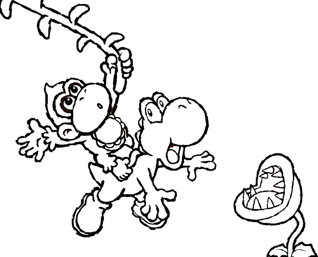 Mario Bros Yoshi Coloring Pages at GetDrawings | Free download