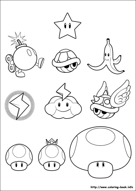 Mario Kart Wii Coloring Pages At Getdrawings Free Download