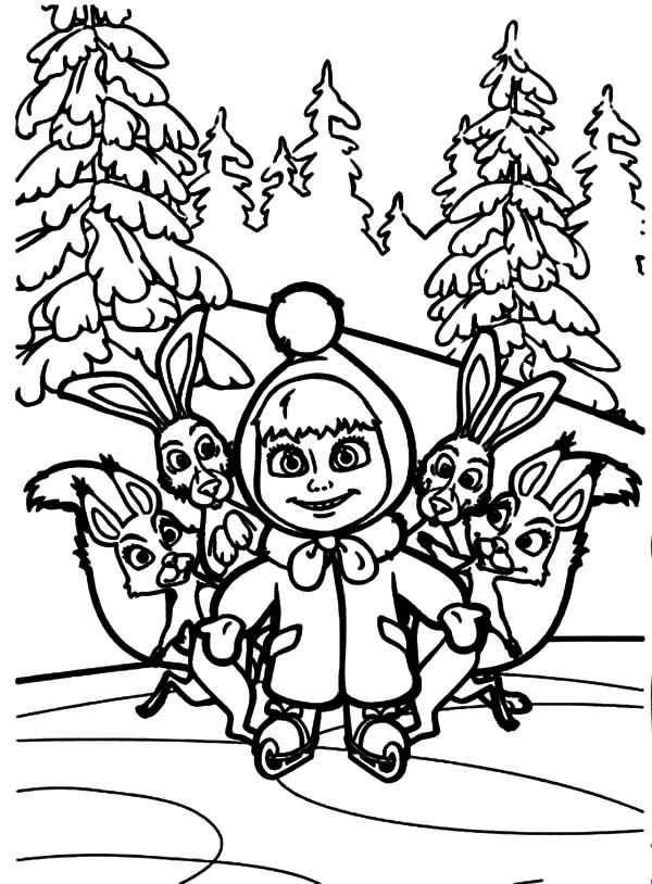 Masha And The Bear Coloring Pages at GetDrawings Free