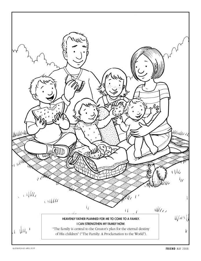 My family coloring page