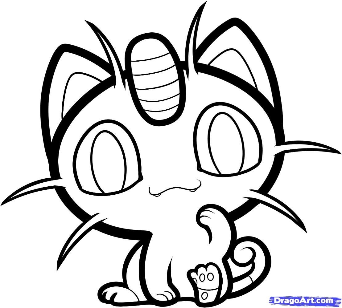900 Simple Meowth Coloring Page with disney character
