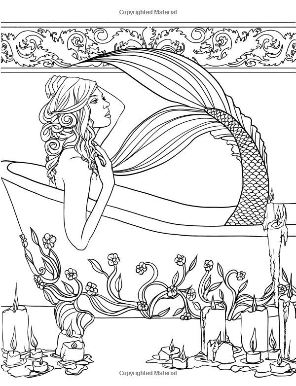 Mermaid Coloring Pages Adult at GetDrawings Free download