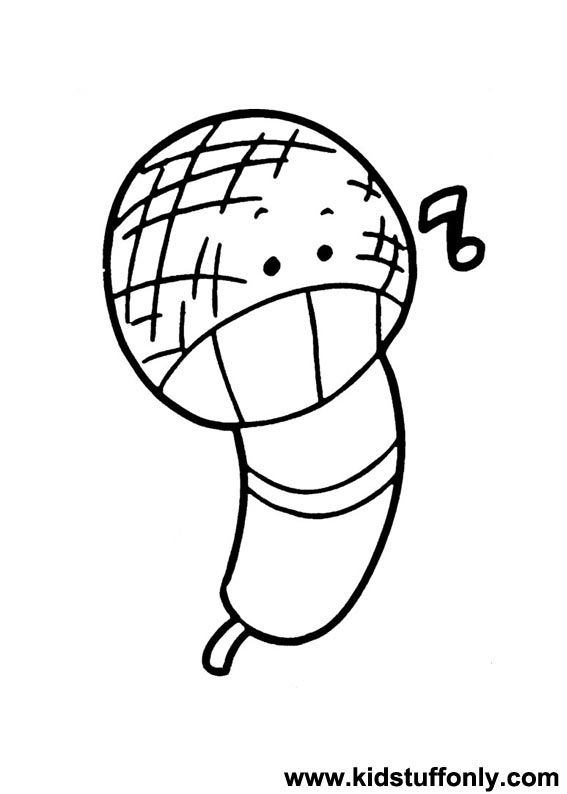 567x794 Microphone Coloring Pages.