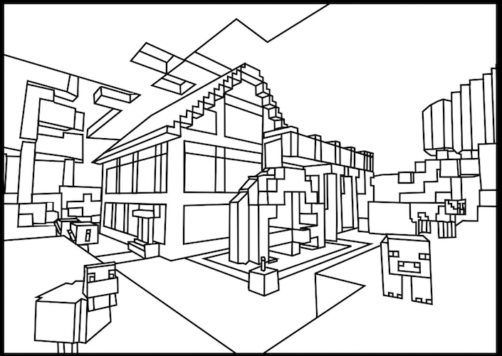 Minecraft House Coloring Pages At Getdrawings Free Download