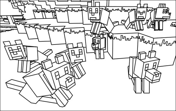 Minecraft Wolf Coloring Pages At Getdrawings Free Download