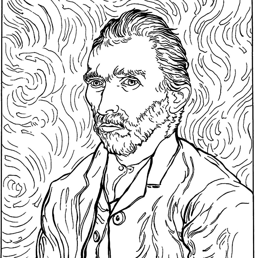 Ван Гог автопортрет черно-белый