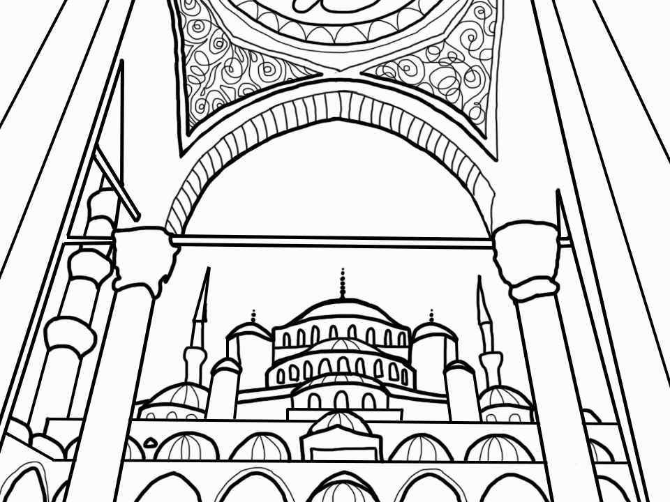 Mosque Coloring Pages at GetDrawings | Free download
