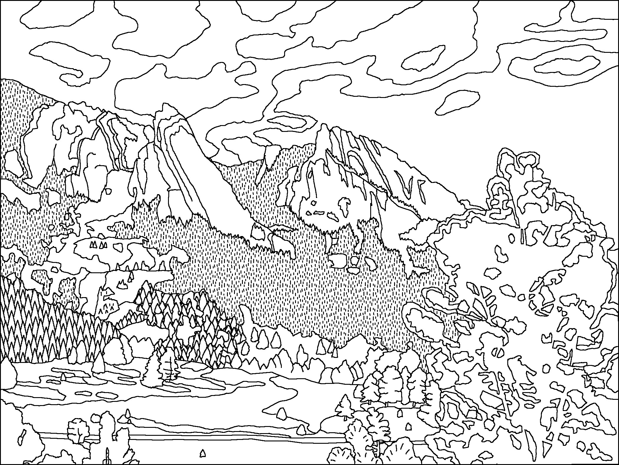 Mountain Range Coloring Pages at GetDrawings | Free download