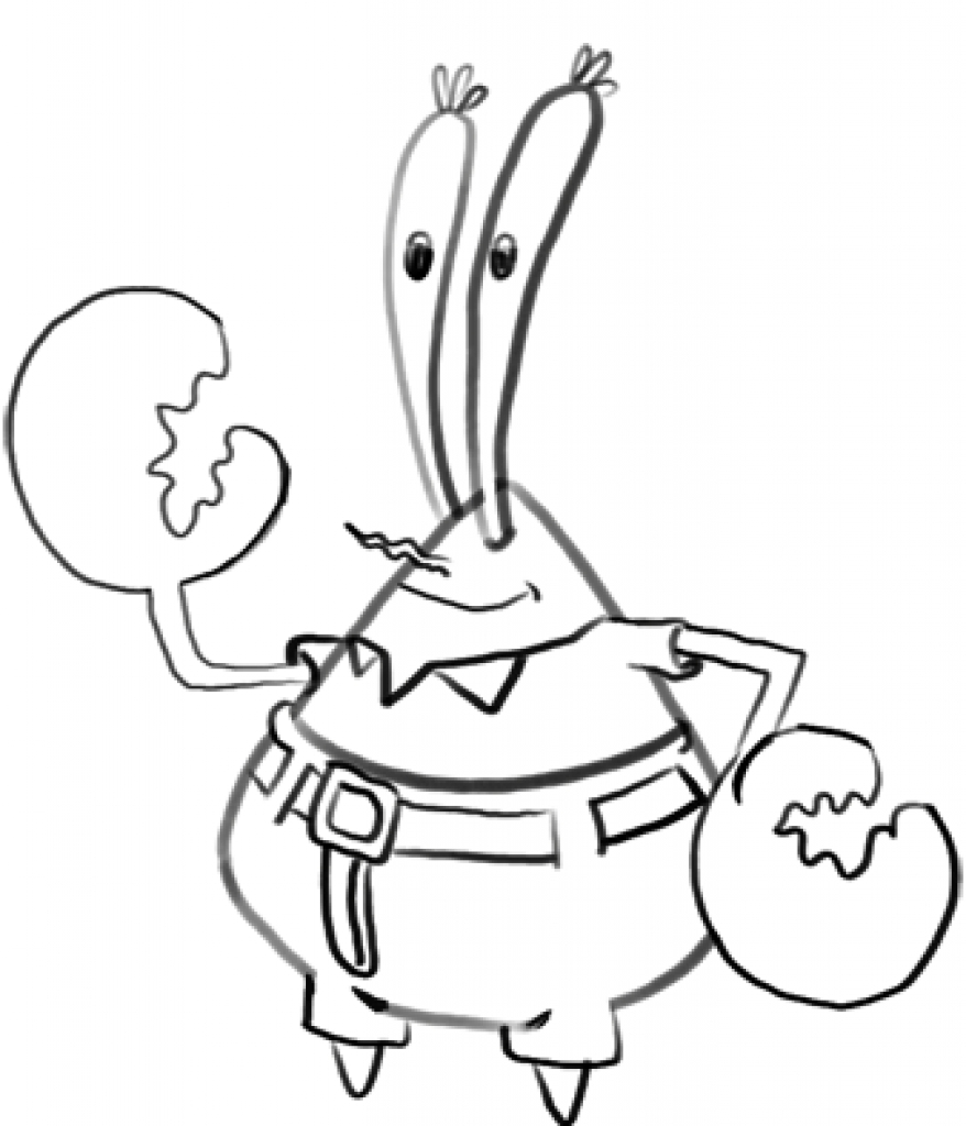 878x1024 Mr Krabs Coloring Pages.