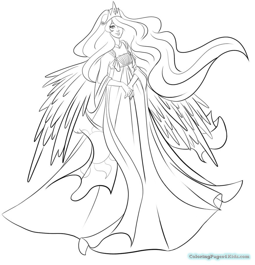 My Little Pony Celestia Coloring Pages at GetDrawings ...