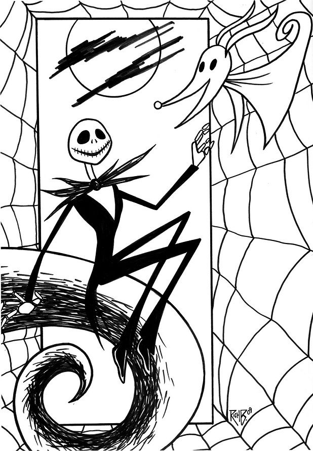 Nightmare Before Christmas Jack Coloring Pages at GetDrawings | Free