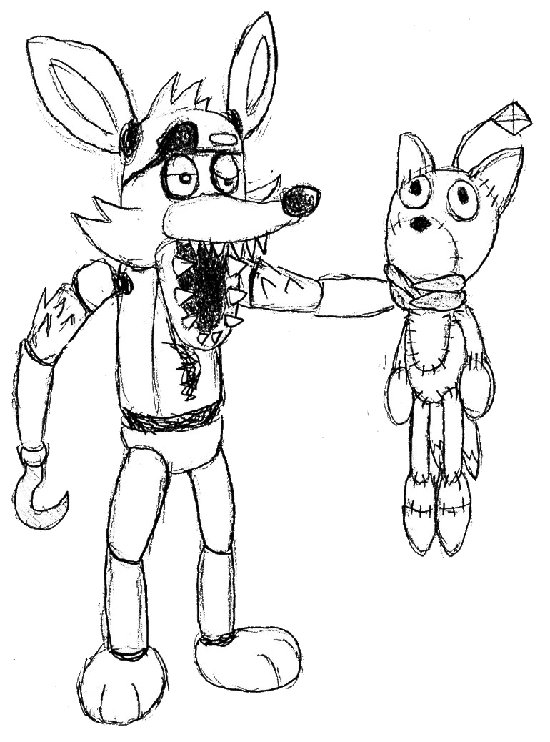 Withered foxy coloring page - 🧡 Withered Bonnie FNAF Fnaf coloring page...