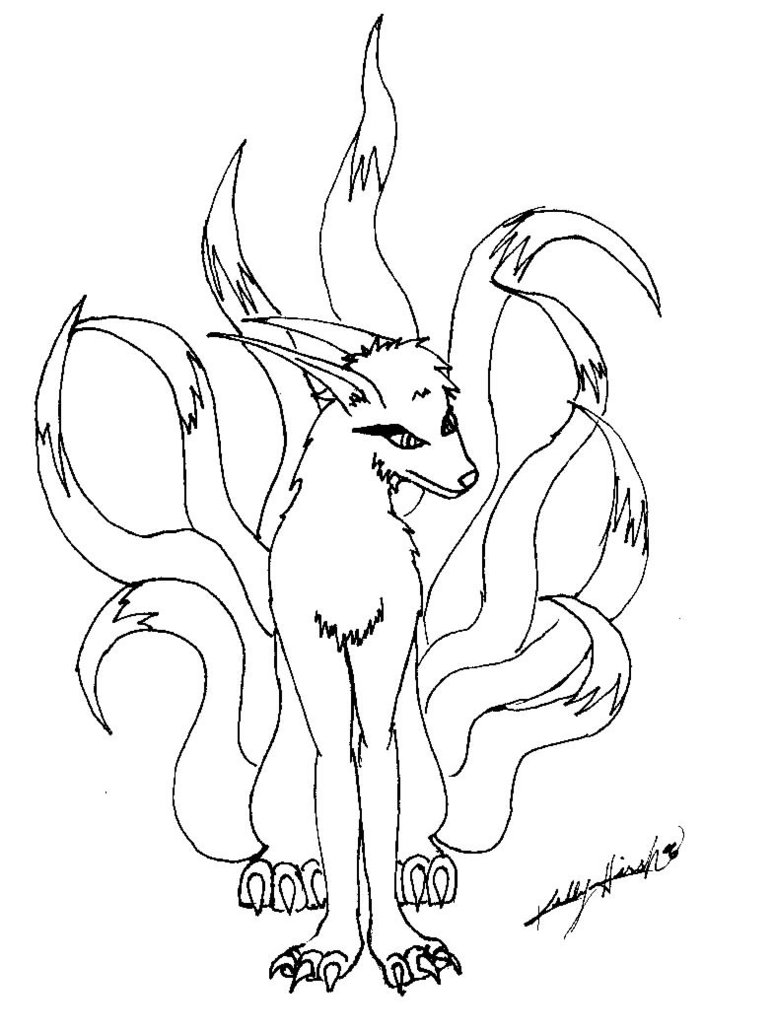 774x1032 Easily Naruto Nine Tailed Fox Coloring Pages Tails.